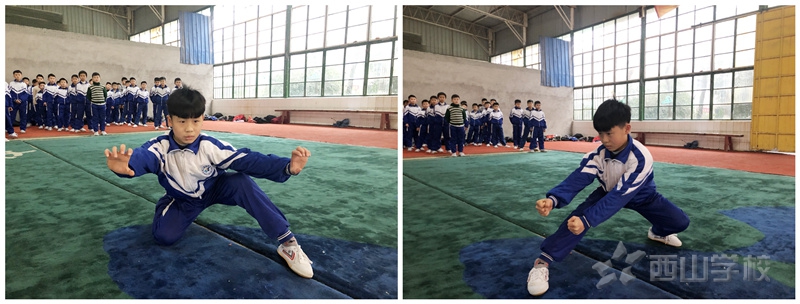 汗水浇灌终有获  又是一期考核时--江西省西山学校小学部组织期末武术考核